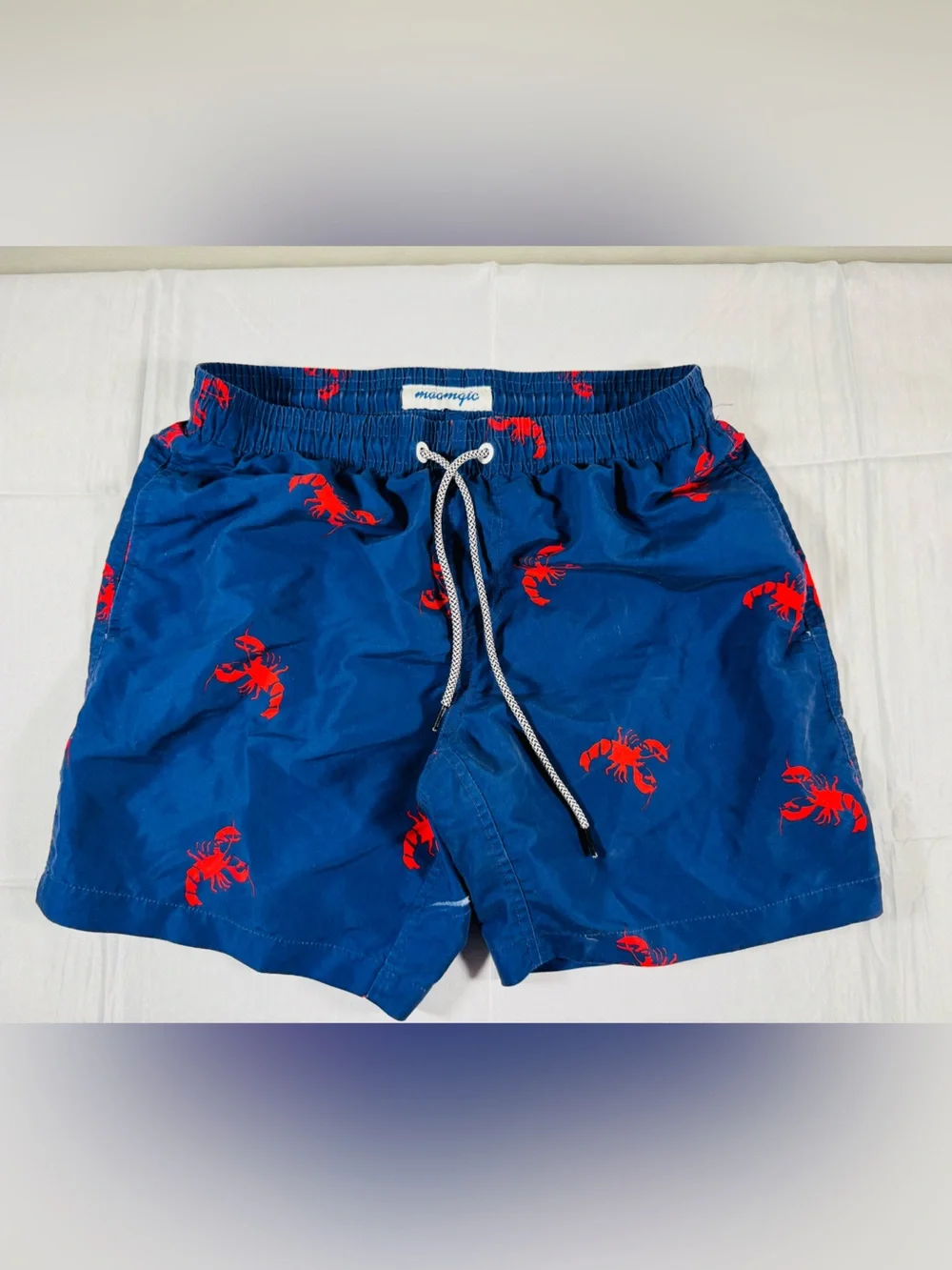 Maamjic Men’s Blue Lobster Swim Trunks